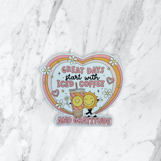 Iced Coffee And Gratitude Sticker